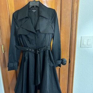 Bebe Black Belted Trench/Rain Coat SZ Small